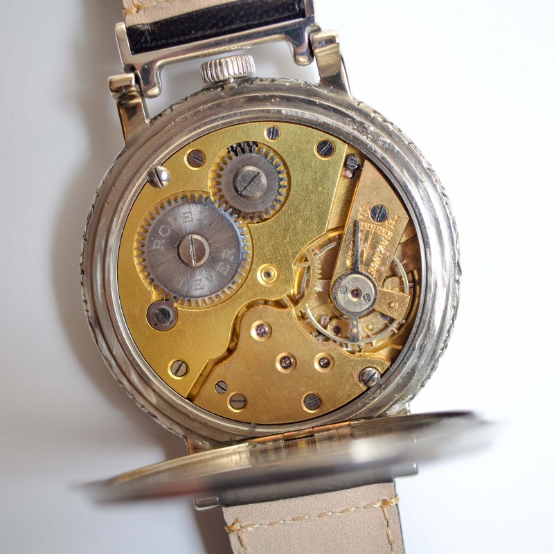 48 mm antique Rolex military pilots watch luminous marks vintage mens chronometer guilloche art deco case photo 12