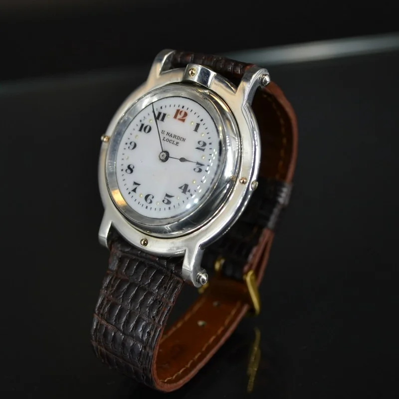 Rare 39.5 mm antique Ulysse Nardin wrist watch solid silver WW1 trench