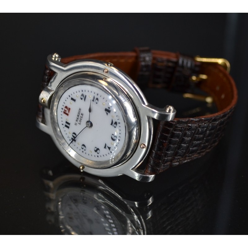 Rare 39.5 mm antique Ulysse Nardin wrist watch solid silver WW1 trench photo 3