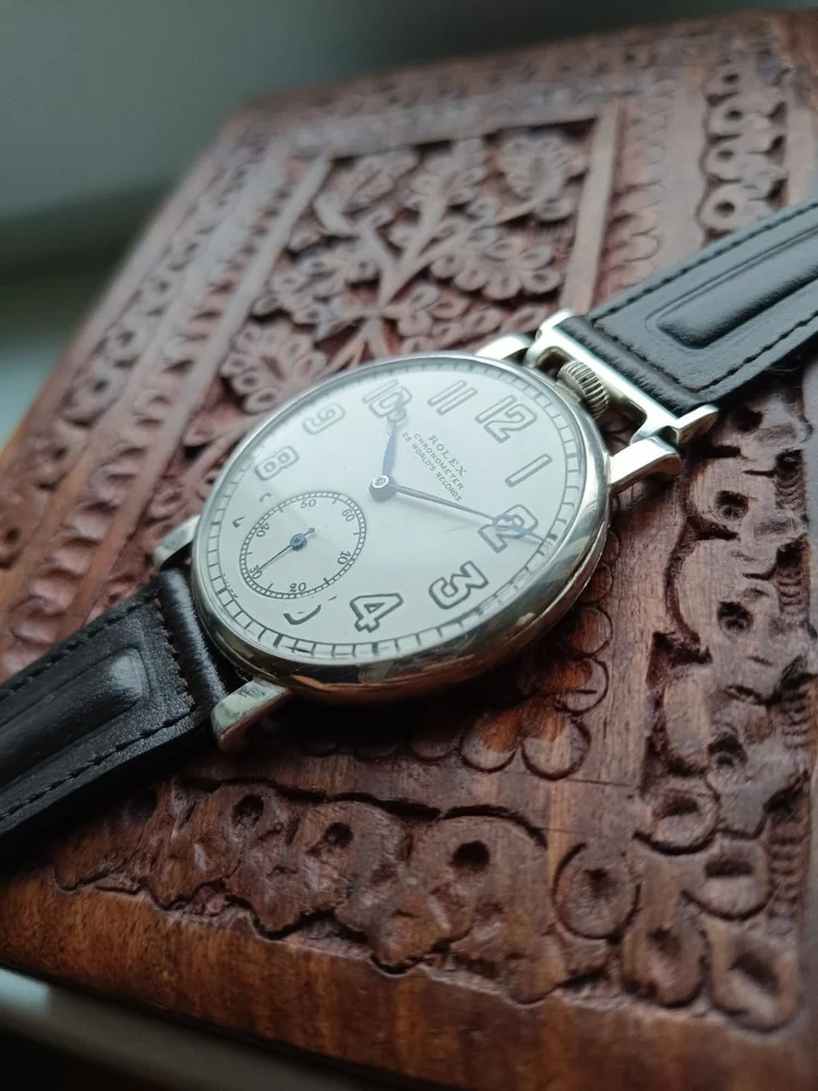 Rare Montres military Rolex S.A watch, huge 46mm pure nickel case