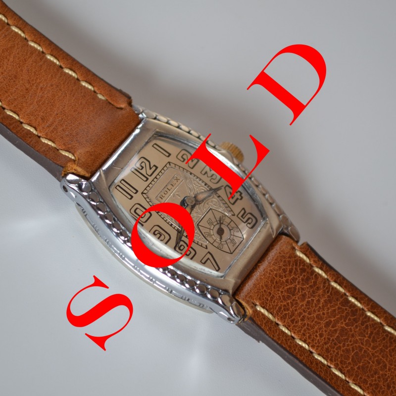 Rolex 1920's Tank Art Deco era immaculate dial unique vintage mens wrist watch