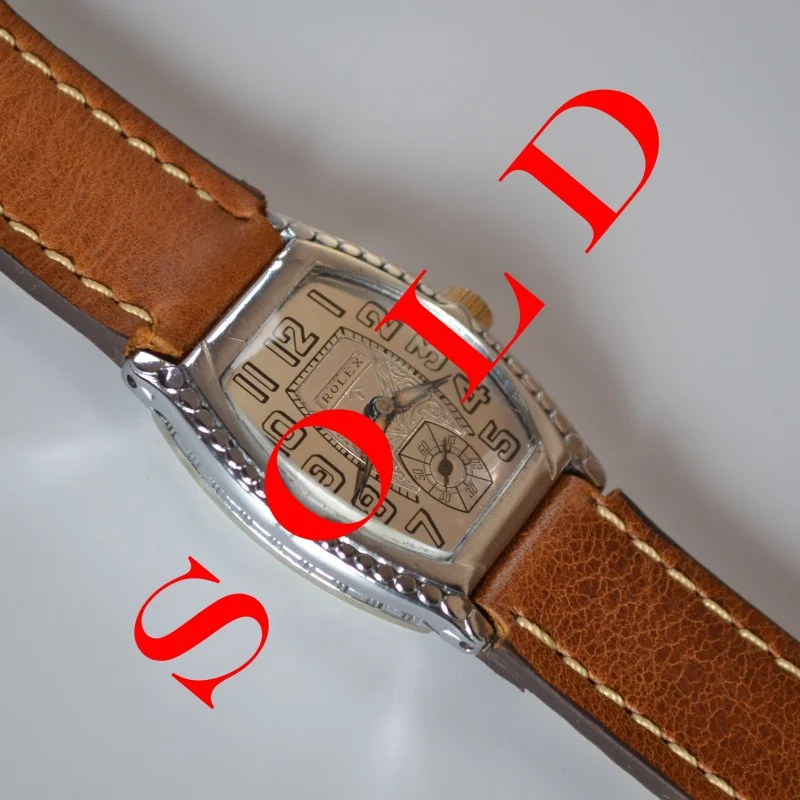 Rolex 1920's Tank Art Deco era immaculate dial unique vintage mens wrist watch