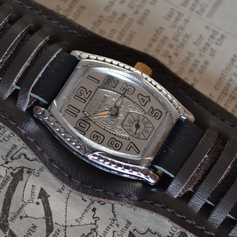 Rolex 1920's Tank Art Deco era immaculate dial unique vintage mens wrist watch photo 9