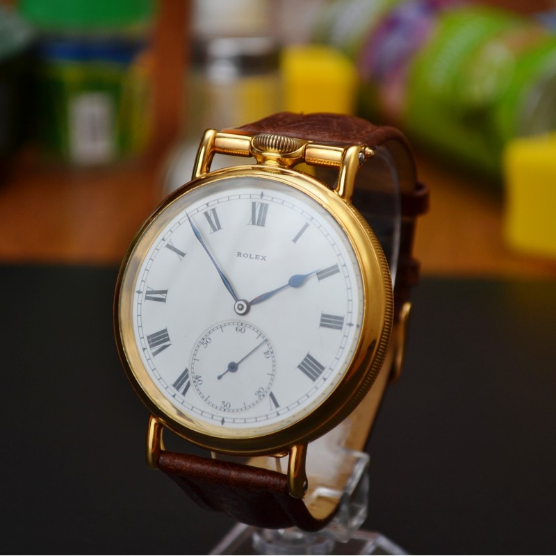 Rolex 17 Jewels WW1 Trench Watch – Dennison Gold-Plated Case