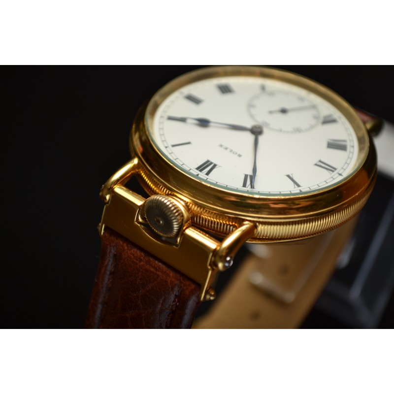 Rolex 17 Jewels WW1 Trench Watch – Dennison Gold-Plated Case photo 2