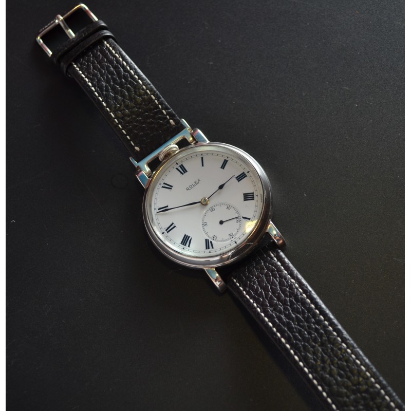 Rolex Hans Wilsorf British military Royal force WW1 vintage men's trench watch solid silver