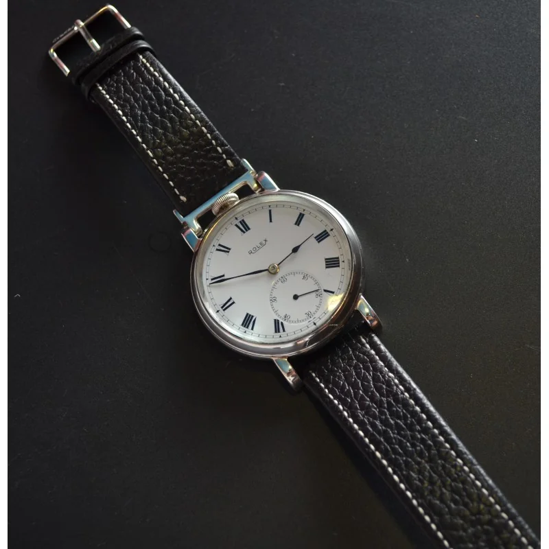 Rolex Hans Wilsorf British military Royal force WW1 vintage men's trench watch solid silver