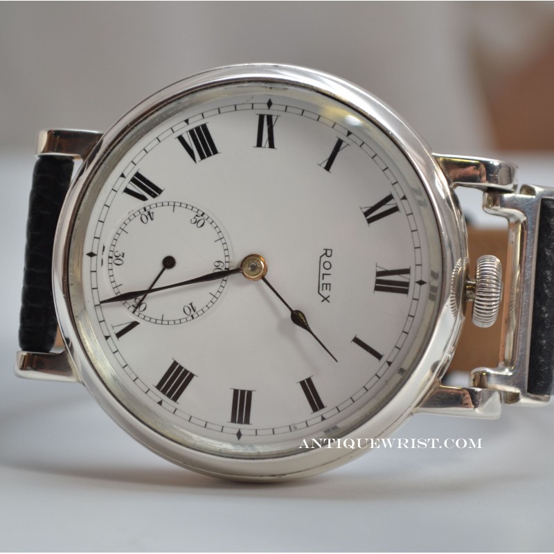 Rolex Hans Wilsorf British military Royal force WW1 vintage men's trench watch solid silver photo 2