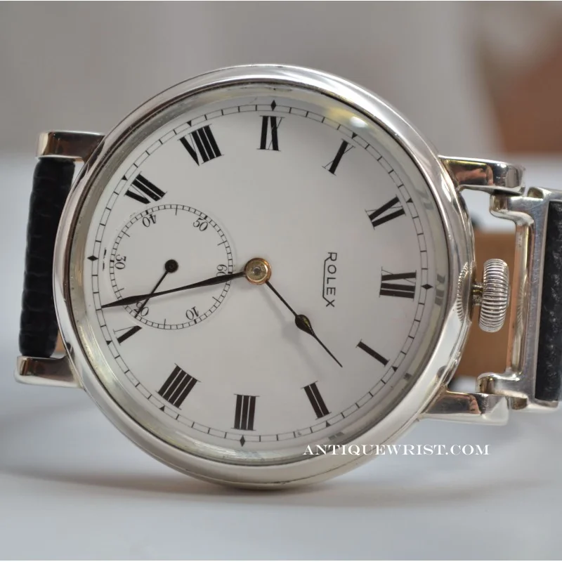 Rolex Hans Wilsorf British military Royal force WW1 vintage men's trench watch solid silver