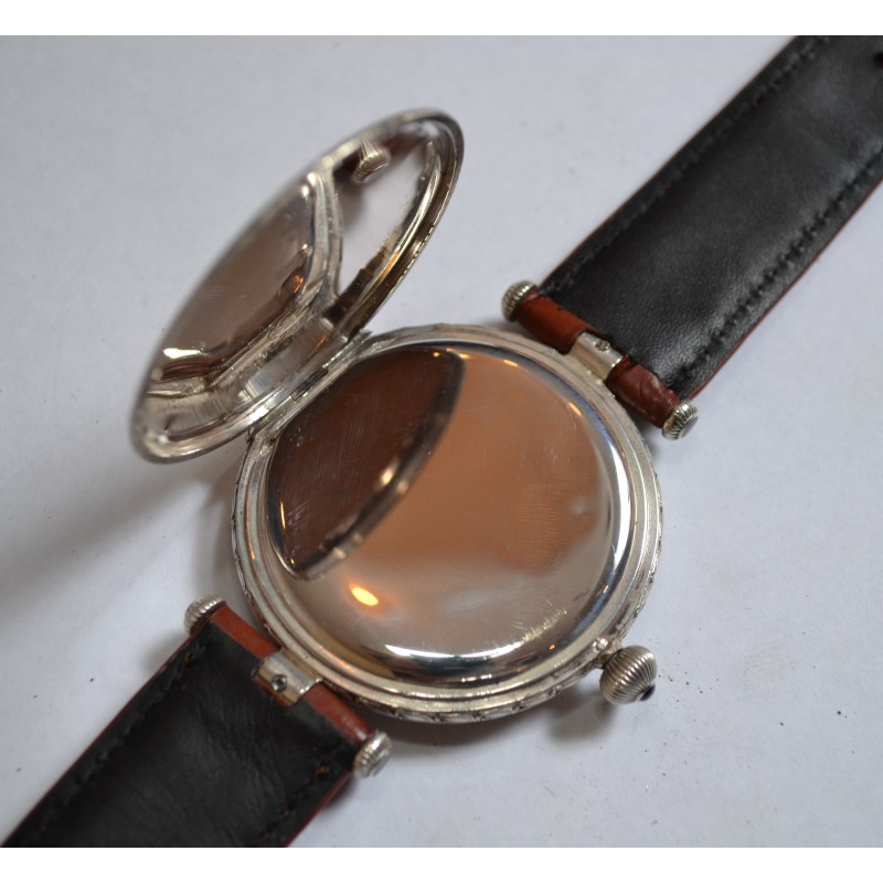 Rolex Marconi Full Hunter WW1 Trench Watch – Solid Silver, All Original photo 8