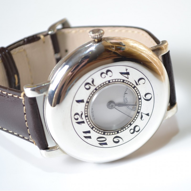 Rolex Unicorn half hunter solid silver military WW1 trench watch unique collectible genuine chronometer from 1920's