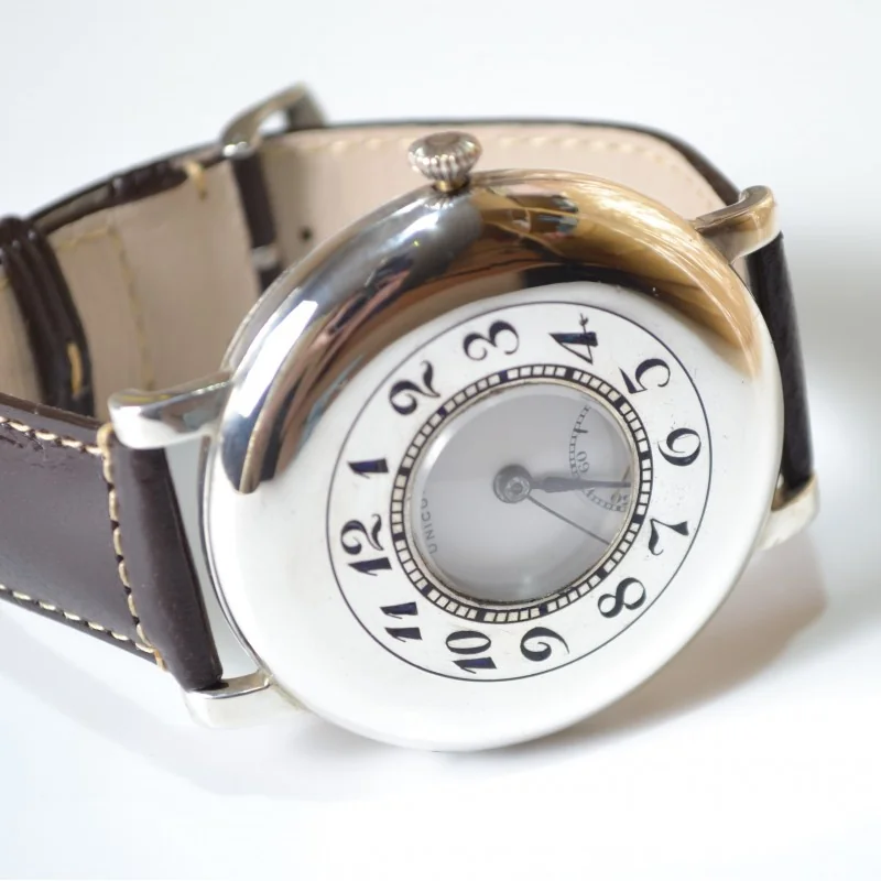 Rolex Unicorn half hunter solid silver military WW1 trench watch unique collectible genuine chronometer from 1920's