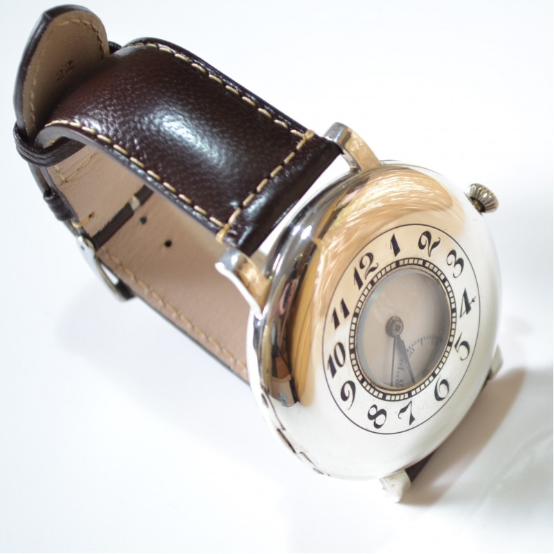 Rolex Unicorn half hunter solid silver military WW1 trench watch unique collectible genuine chronometer from 1920's photo 7