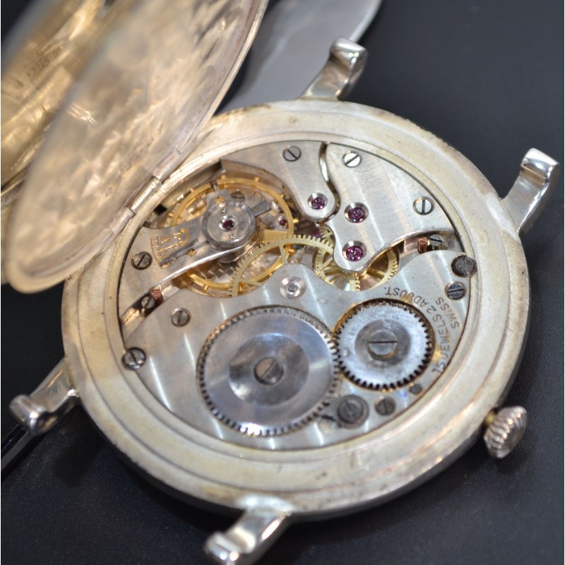Rolex Unicorn half hunter solid silver military WW1 trench watch unique collectible genuine chronometer from 1920's photo 12