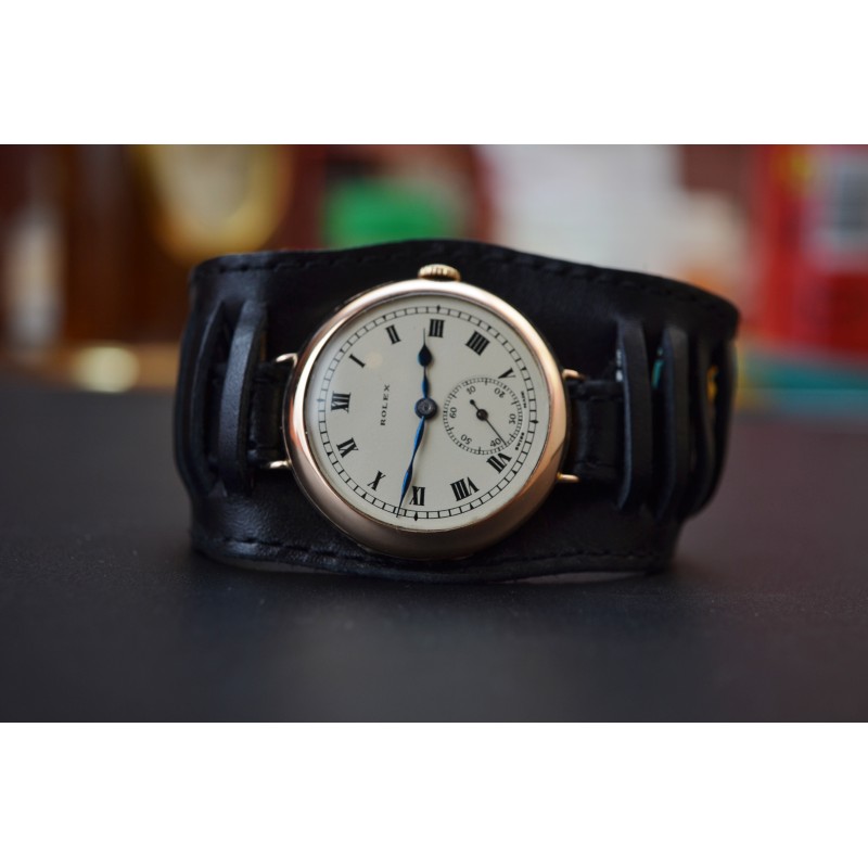 Rolex 34mm Solid Gold Bubbleback WW1 Trench Watch photo 2