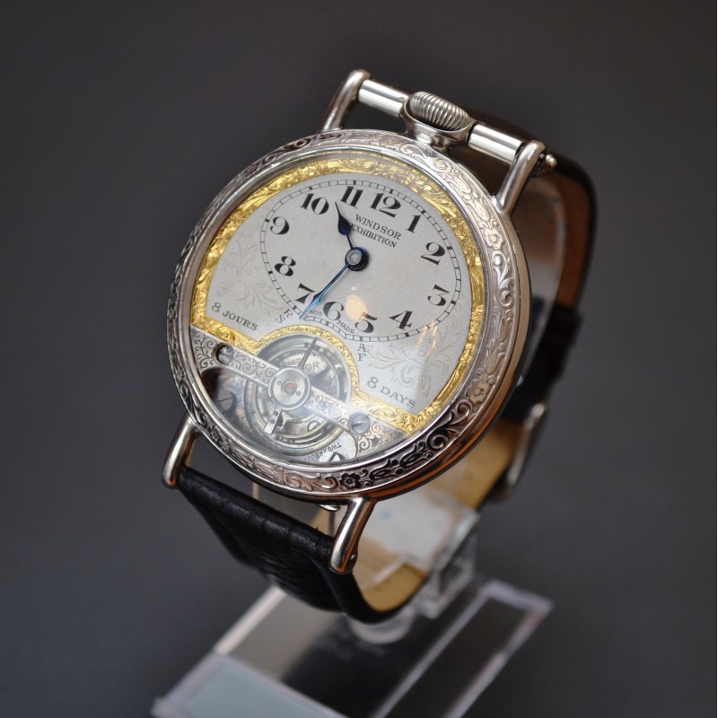 Hebdomas Exhibition 8-Day Antique Military Watch