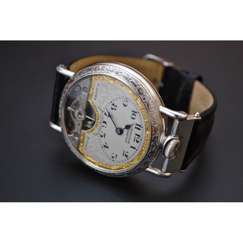 Hebdomas Exhibition 8-Day Antique Military Watch photo 2