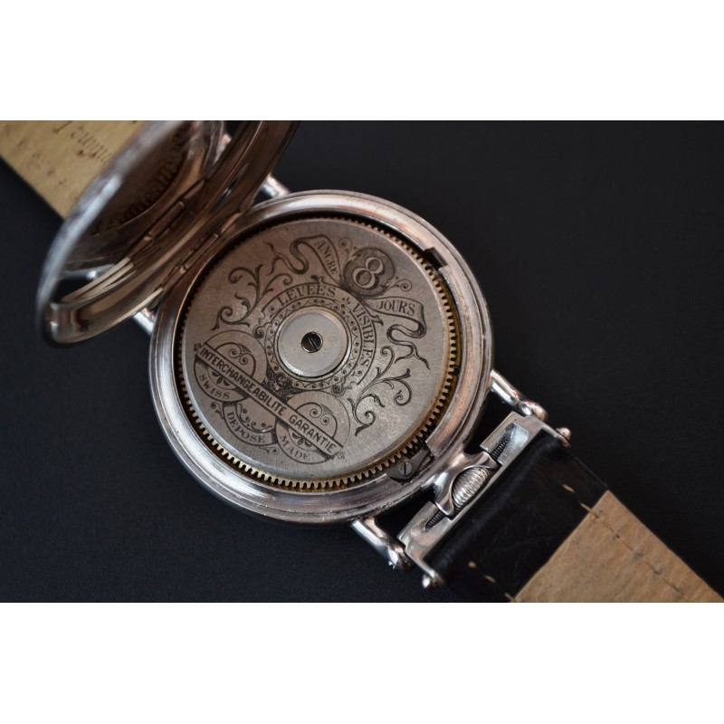 Hebdomas Exhibition 8-Day Antique Military Watch photo 4