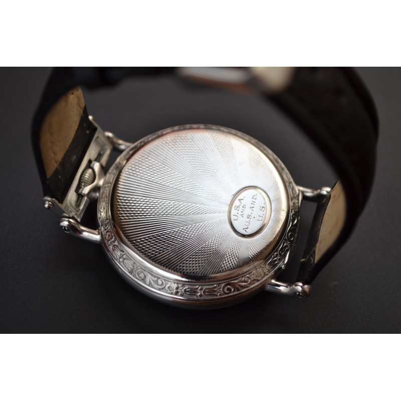 Hebdomas Exhibition 8-Day Antique Military Watch photo 5