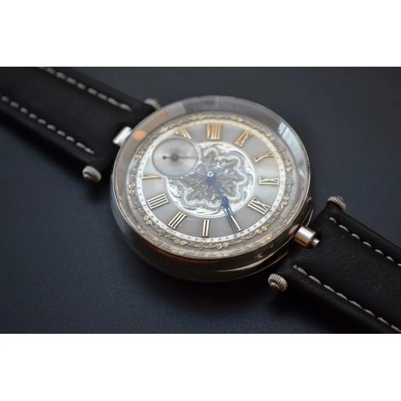 High grade rare collectable antique men's pre WW1 military trench watch solid silver key wind art nouveau