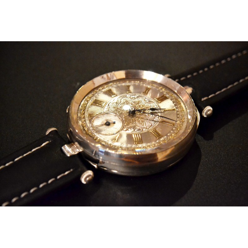 Pre-WW1 Silver Key Wind Art Nouveau Antique Trench Watch – High Grade 15 Jewels photo 4