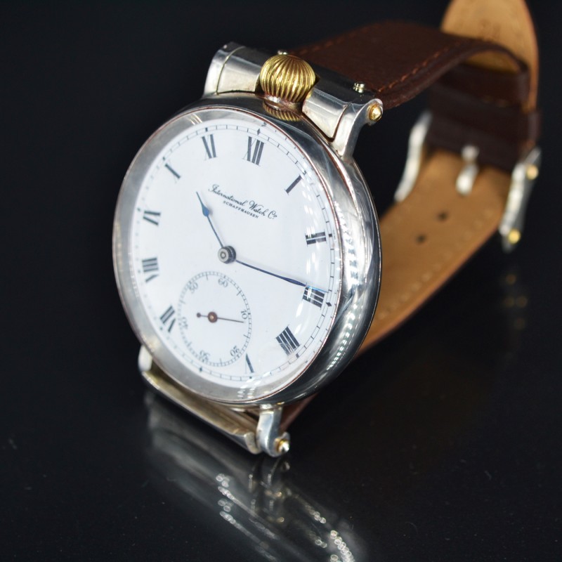 IWC International Watch Co solid silver chronometer antique WW1 military large