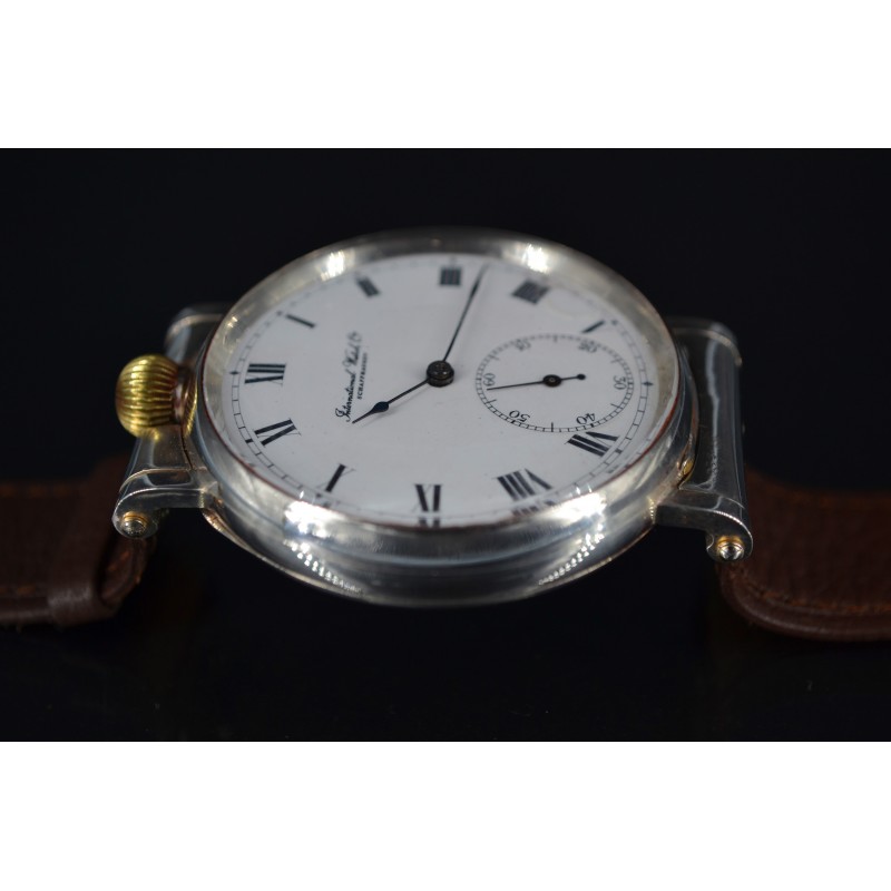 IWC International Watch Co solid silver chronometer antique WW1 military large photo 3