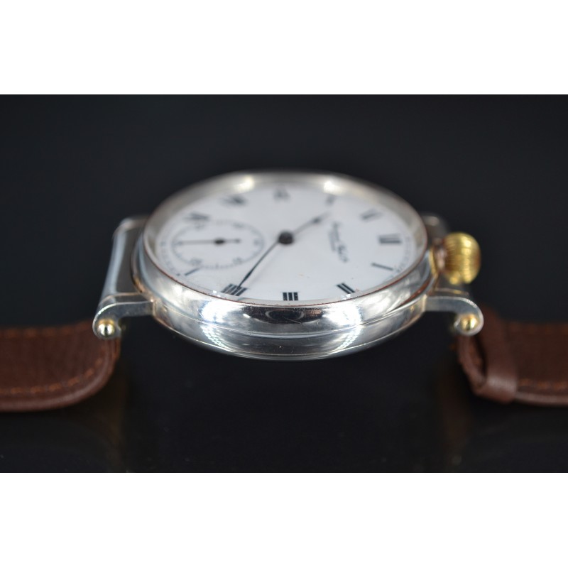 IWC International Watch Co solid silver chronometer antique WW1 military large photo 4