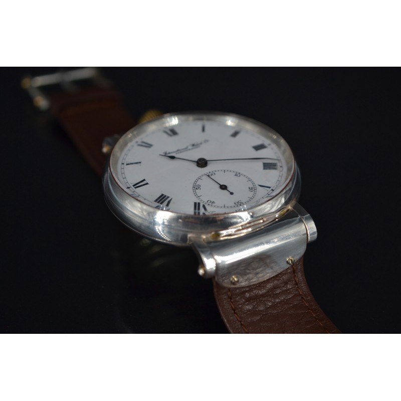 IWC International Watch Co solid silver chronometer antique WW1 military large photo 6