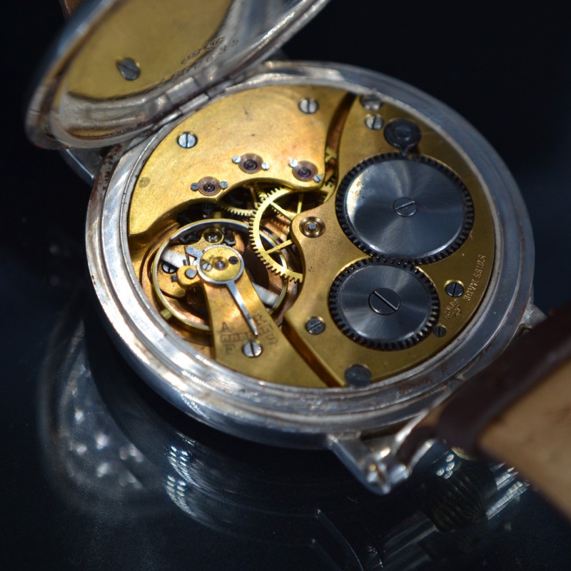 IWC International Watch Co solid silver chronometer antique WW1 military large photo 8