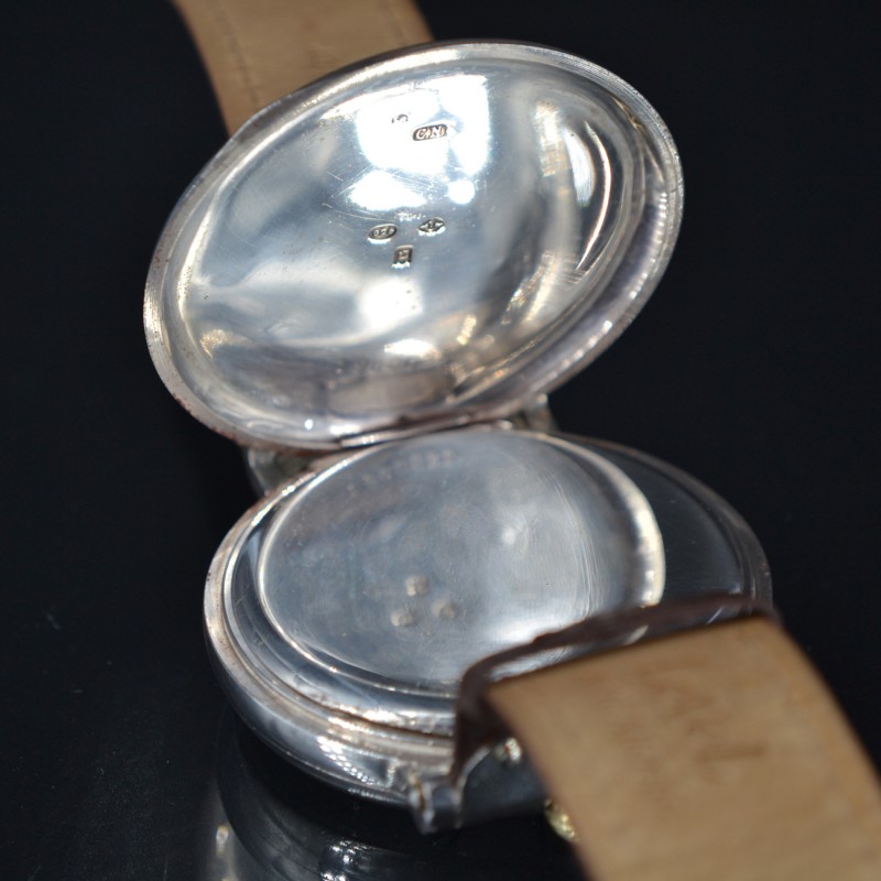 IWC International Watch Co solid silver chronometer antique WW1 military large photo 9