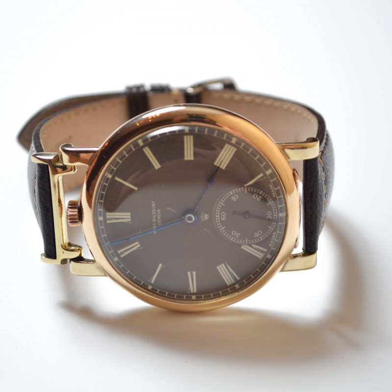 46mm Rolex Wilsdorf solid gold antique mens watch military bubble back vintage collectible timepiece photo 3