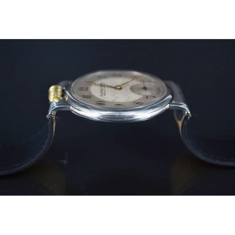 Authentic AUDEMARS Freres oversize solid silver antique swiss pocket conversion to wrist watch chronometer
