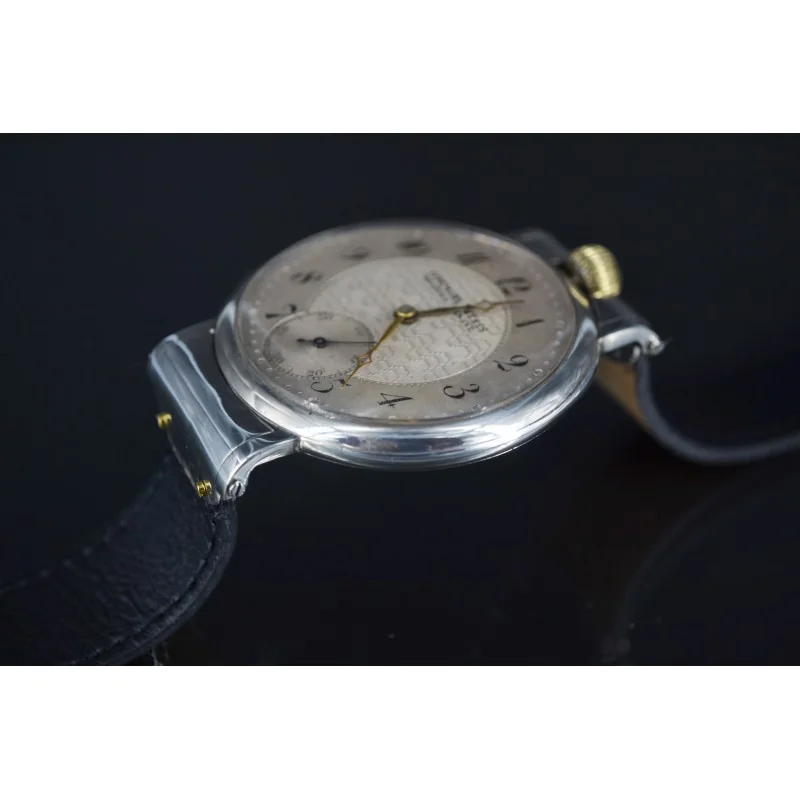 Authentic AUDEMARS Freres oversize solid silver antique swiss pocket conversion to wrist watch chronometer