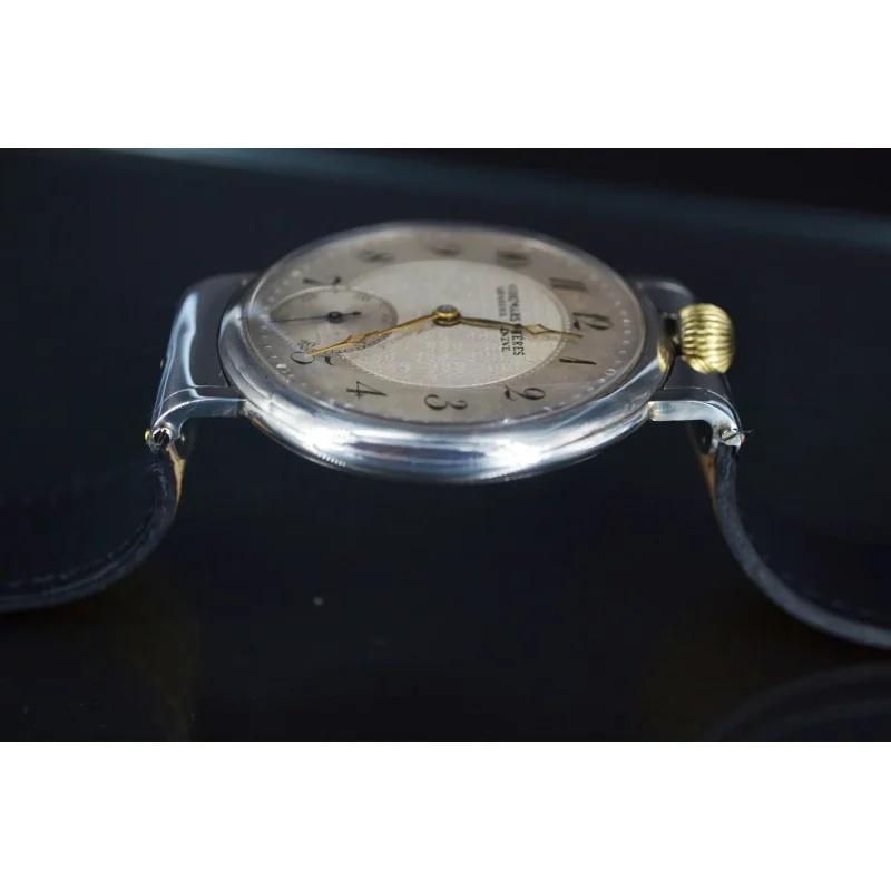 Authentic AUDEMARS Freres oversize solid silver antique swiss pocket conversion to wrist watch chronometer