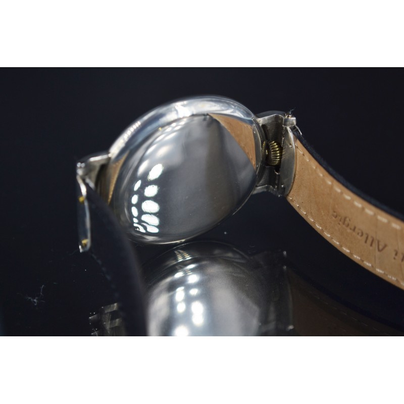 Authentic AUDEMARS Freres oversize solid silver antique swiss pocket conversion to wrist watch chronometer photo 10