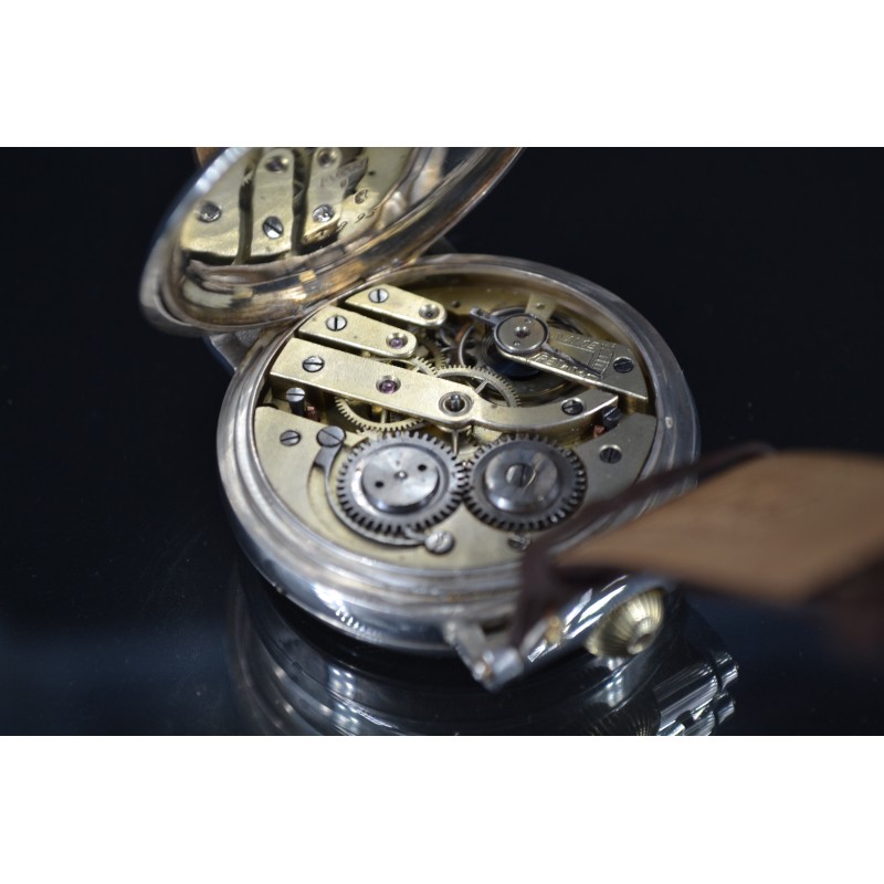 Omega Jura Perpetual Calendar Moonphase silver WW1 antique swiss men wristwatch photo 4