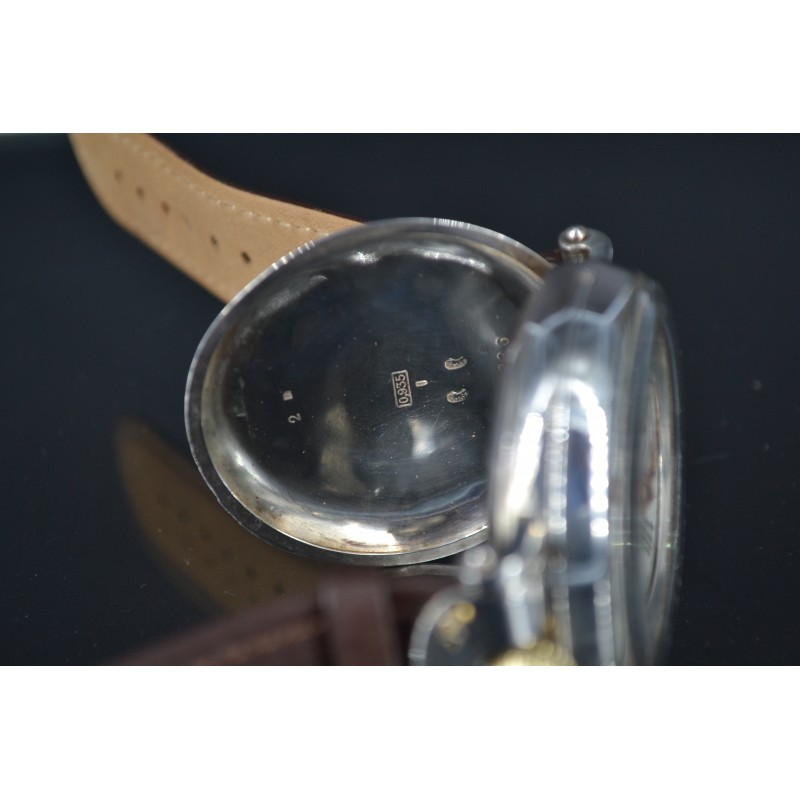 Omega Jura Perpetual Calendar Moonphase silver WW1 antique swiss men wristwatch photo 5