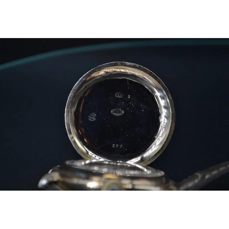 Rolex Watch Unique Niello original Rebberg solid silver with gold decor C.1900