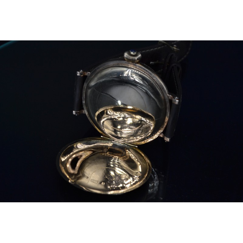 Rolex Watch Unique Niello original Rebberg solid silver with gold decor C.1900 photo 5
