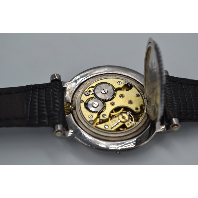 Rolex Watch Unique Niello original Rebberg solid silver with gold decor C.1900 photo 10