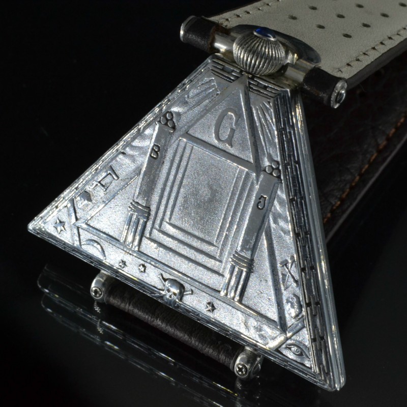 Triangle Masonic High Grade Shockproof Sterling Silver Antique Swiss Wristwatch photo 3