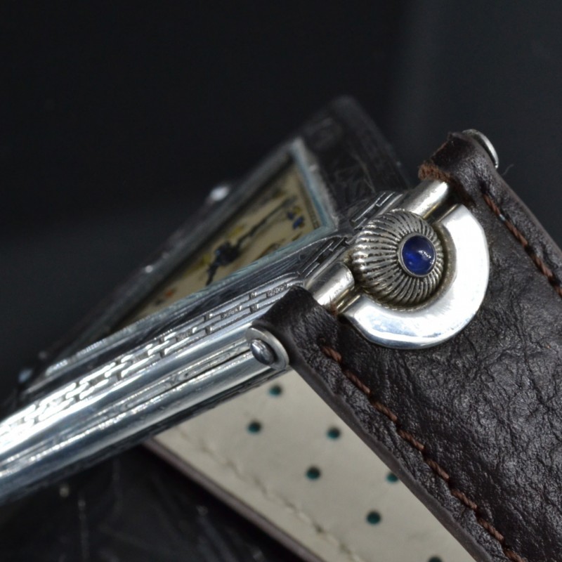 Triangle Masonic High Grade Shockproof Sterling Silver Antique Swiss Wristwatch photo 5