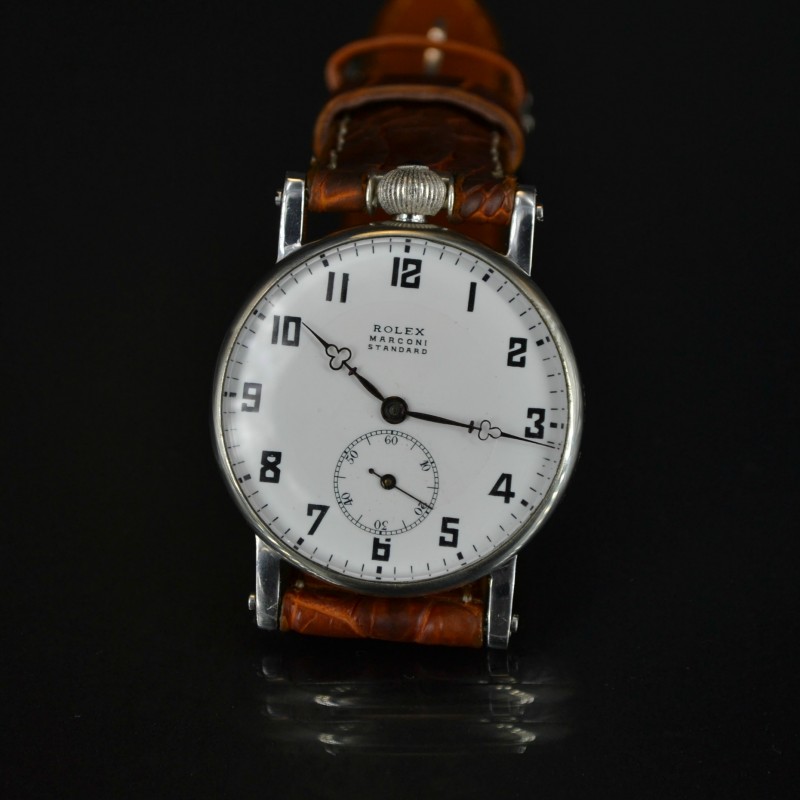 Unique Vintage Rolex Marconi wristwatch antique swiss grade serviced movement men's old rare collectible original timepiece chronometer military trench watch