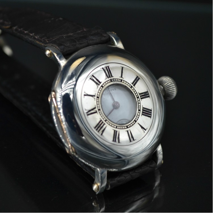 Vacheron Constantin Antique Half Hunter Solid Silver Men's Wrist Watch