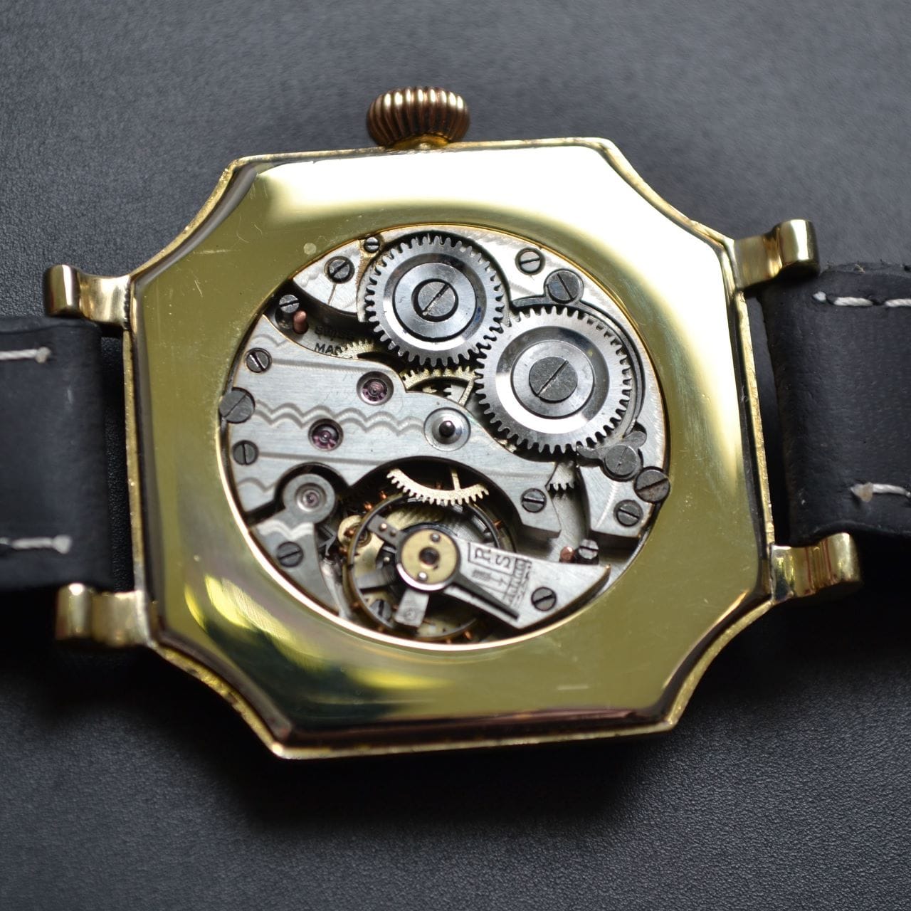 Vintage 1920s Rolex Square Cushion 39mm Gold Plated Men's Wristwatch photo 7