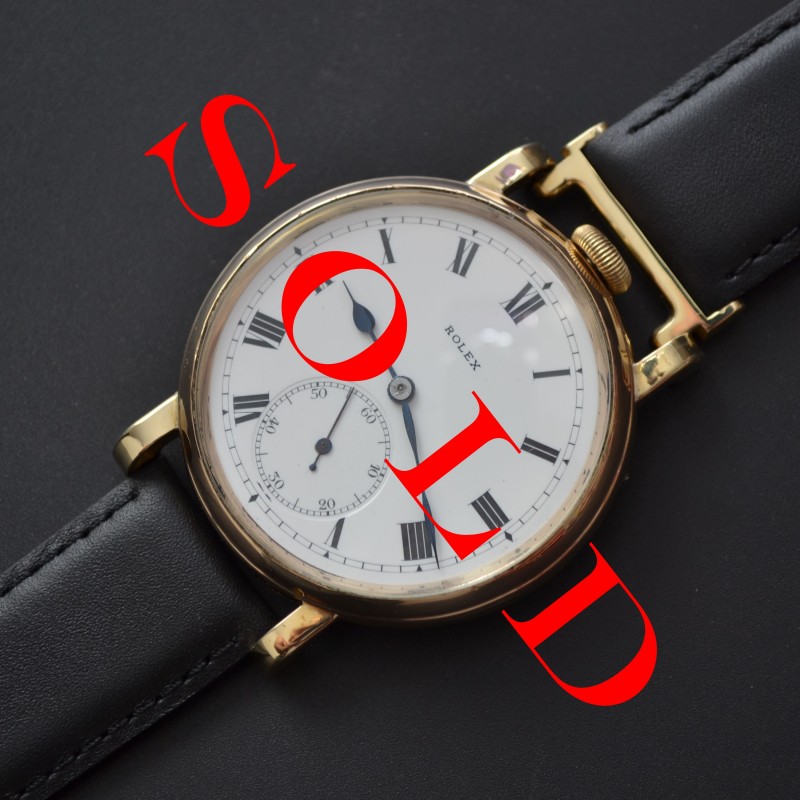 Vintage genuine Rolex chronometer 15 jewels gold plated Dennison case porcelain dial collectible mens wristwatch