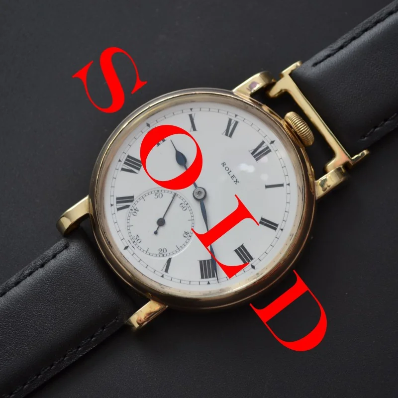 Vintage genuine Rolex chronometer 15 jewels gold plated Dennison case porcelain dial collectible mens wristwatch