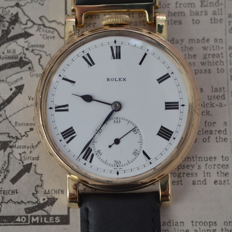 Vintage genuine Rolex chronometer 15 jewels gold plated Dennison case porcelain dial collectible mens wristwatch photo 2