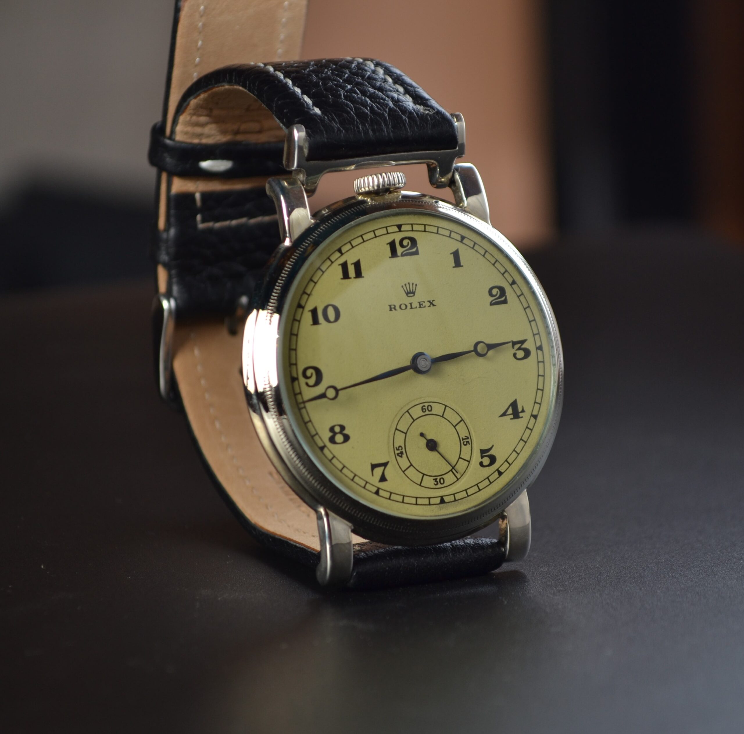 Vintage Military Rolex Lever Men's Watch 45mm – Chronometer, Tropical Dial